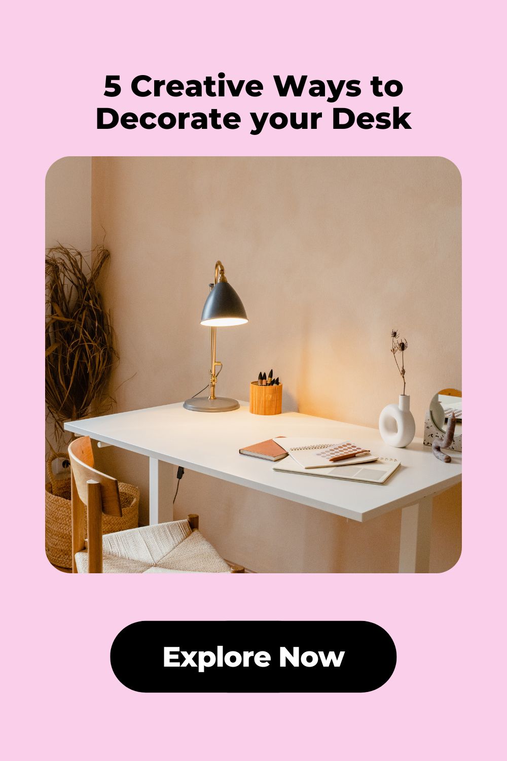 beige brown minimalist aesthetic desk home decor pinterest pin