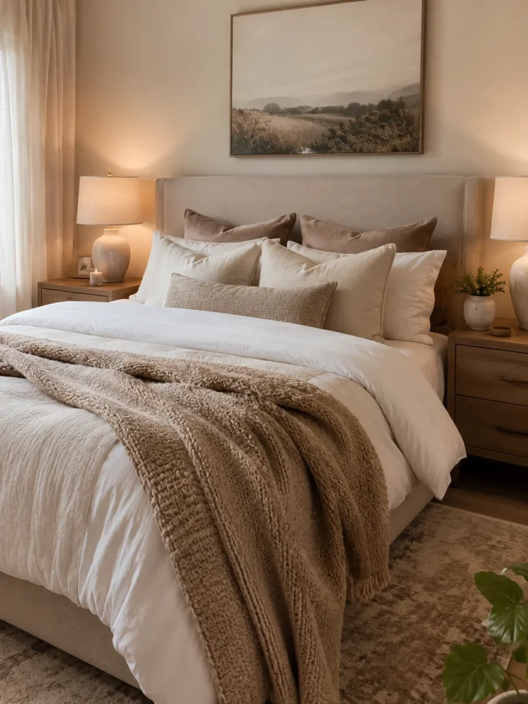 affordable luxury bedroom with layered bedding