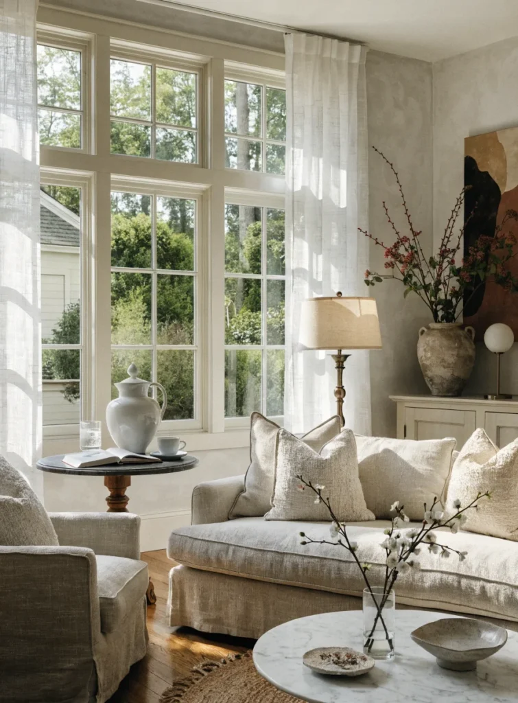 bright airy living room with large windows