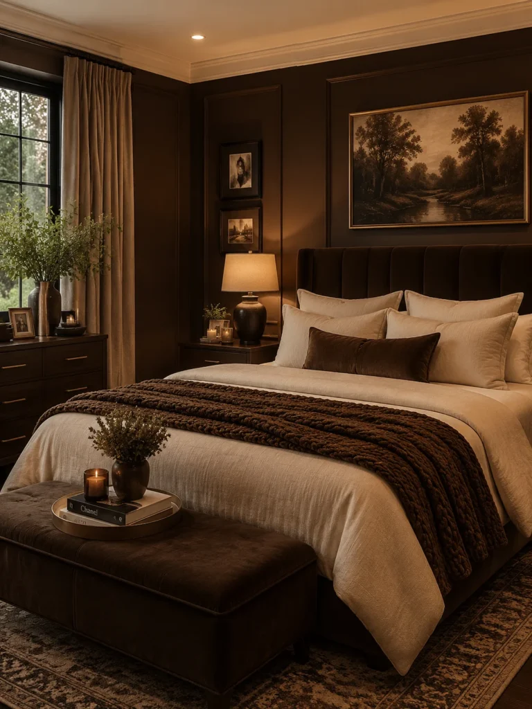 chocolate brown bedroom for cozy luxury
