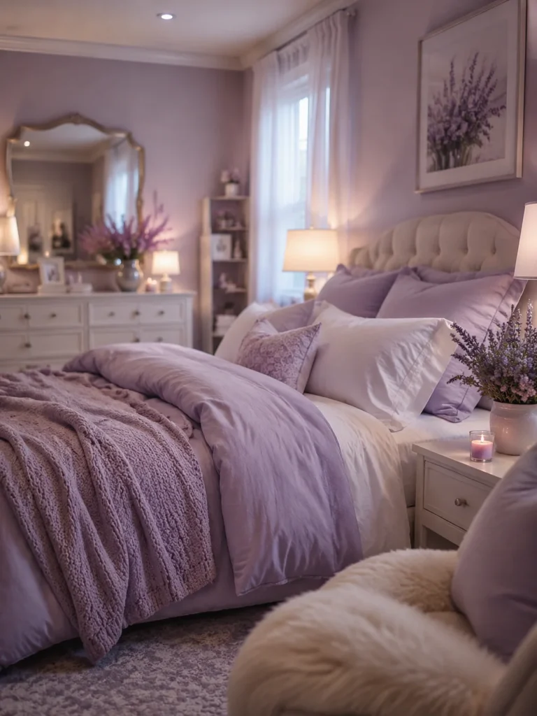 lavender bedroom for a dreamy atmosphere